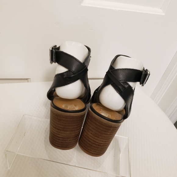 Franco Sarto "Hayley" Black Leather Heels Size 8.5, Stylish, Chic, Comfy - Picture 7 of 13